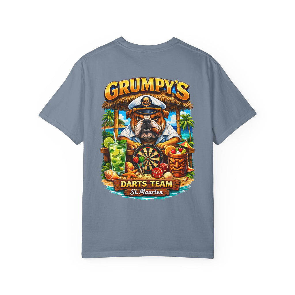 Pepper Grumpy's Darts Team T-Shirt – Tropical Bulldog Tee, t-shirt product image 19, size L.