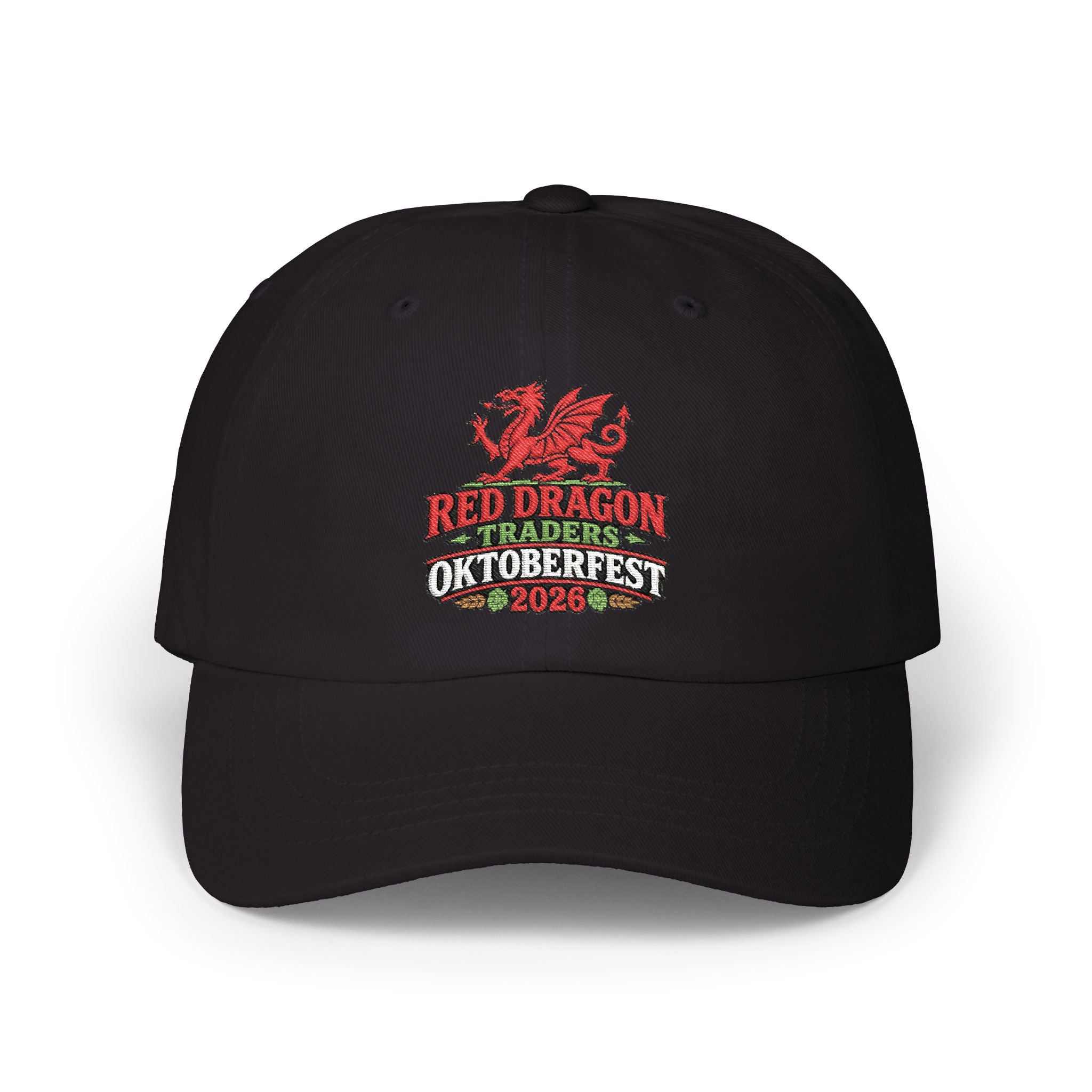 Oktoberfest Dad Cap — Red Dragon Traders 2026 Embroidered Baseball Hat
