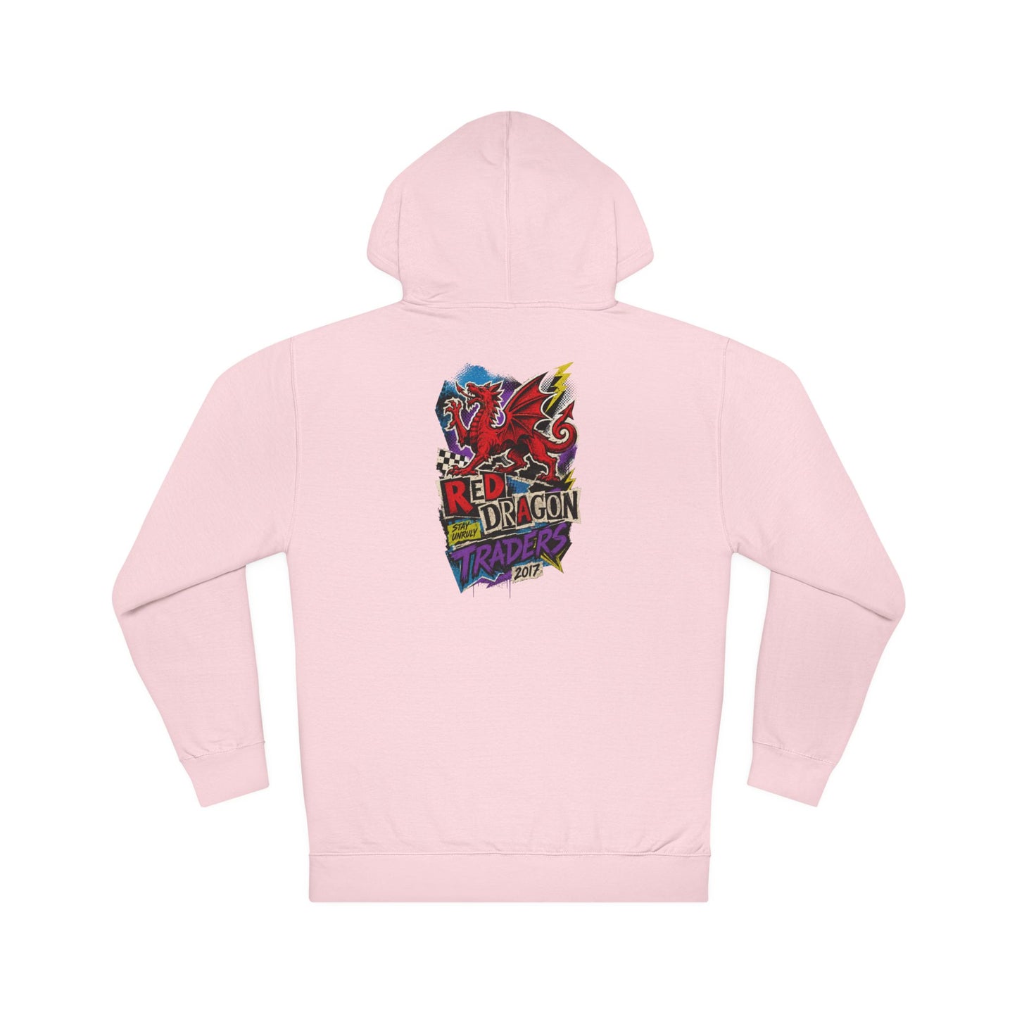 Red Dragon Raiders Hoodie – Colorful Retro Gaming Graphic Pullover