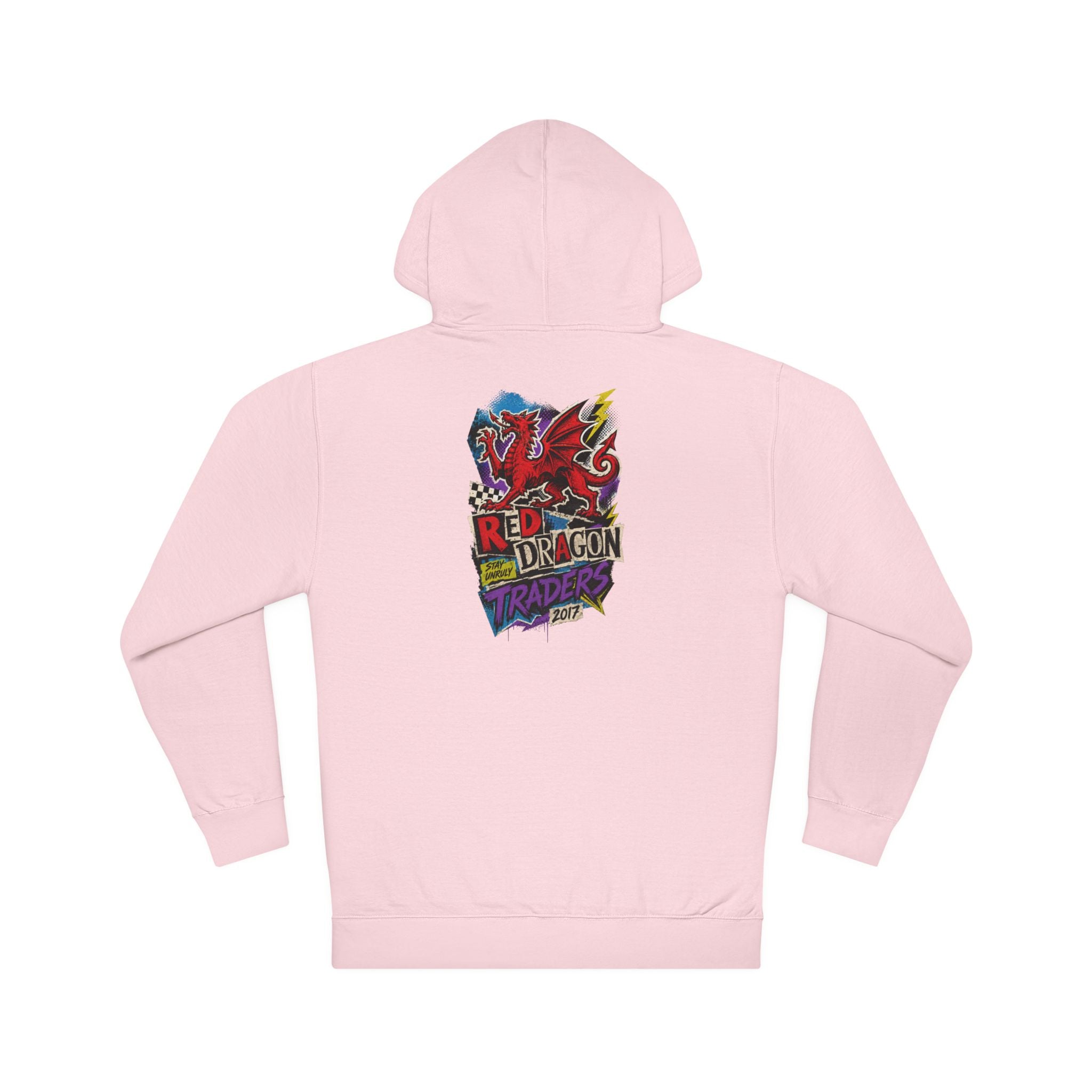 Red Dragon Raiders Hoodie – Colorful Retro Gaming Graphic Pullover