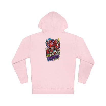Red Dragon Raiders Hoodie – Colorful Retro Gaming Graphic Pullover