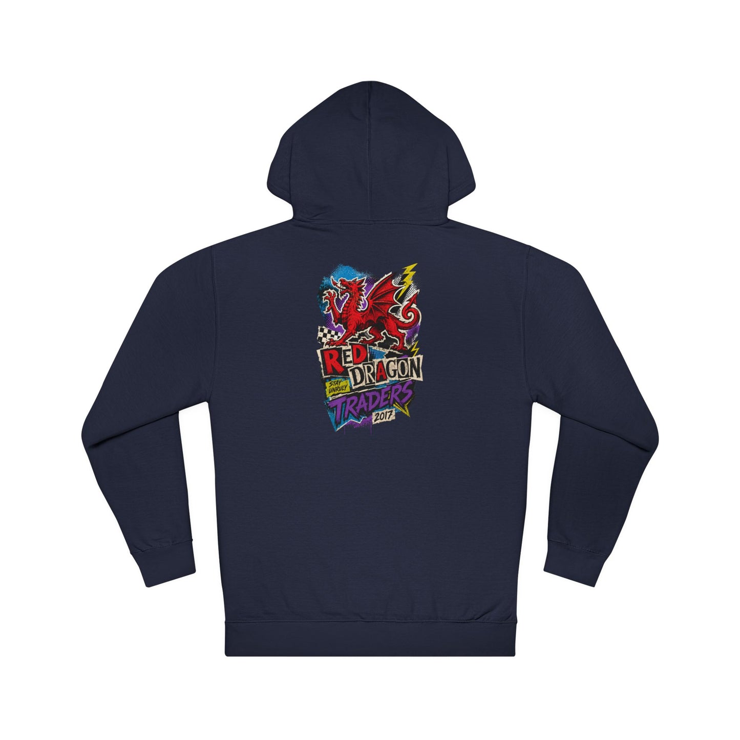 Red Dragon Raiders Hoodie – Colorful Retro Gaming Graphic Pullover