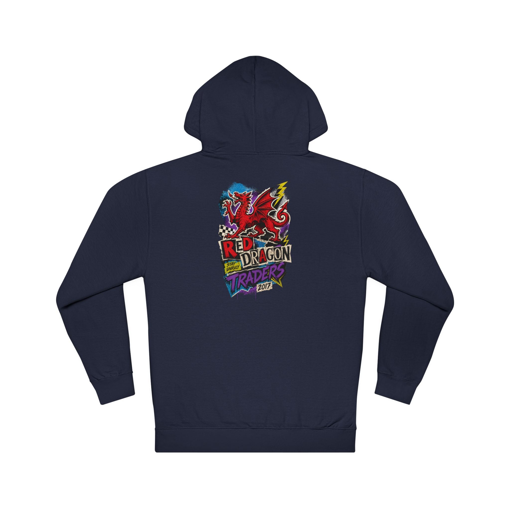 Red Dragon Raiders Hoodie – Colorful Retro Gaming Graphic Pullover