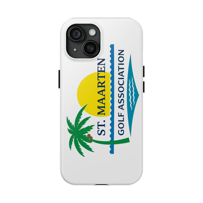 St. Maarten Golf Association Tough Phone Case — Tropical Palm & Sunset Protective Cover