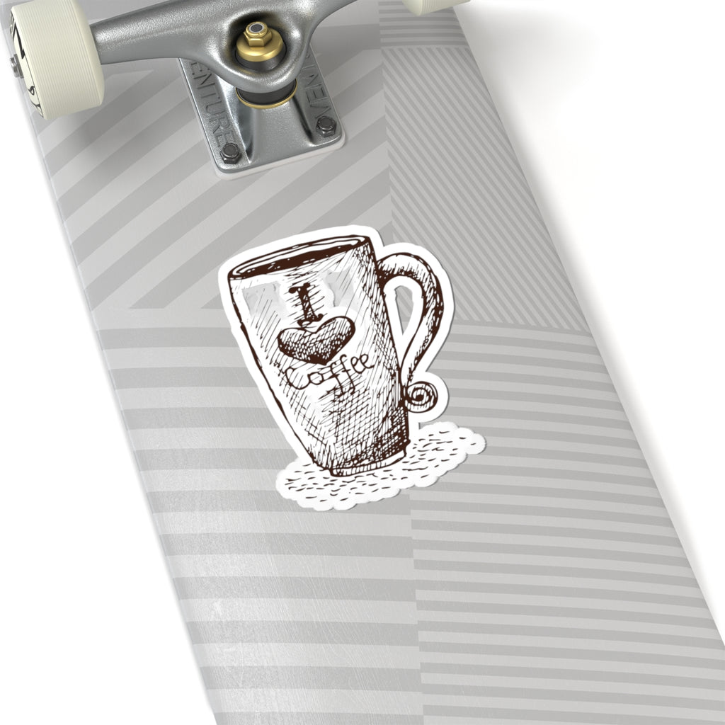 I Love Coffee Sticker, sticker product image 4.