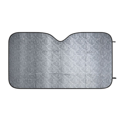 Car windshield sunshade with a textured pattern on a white background