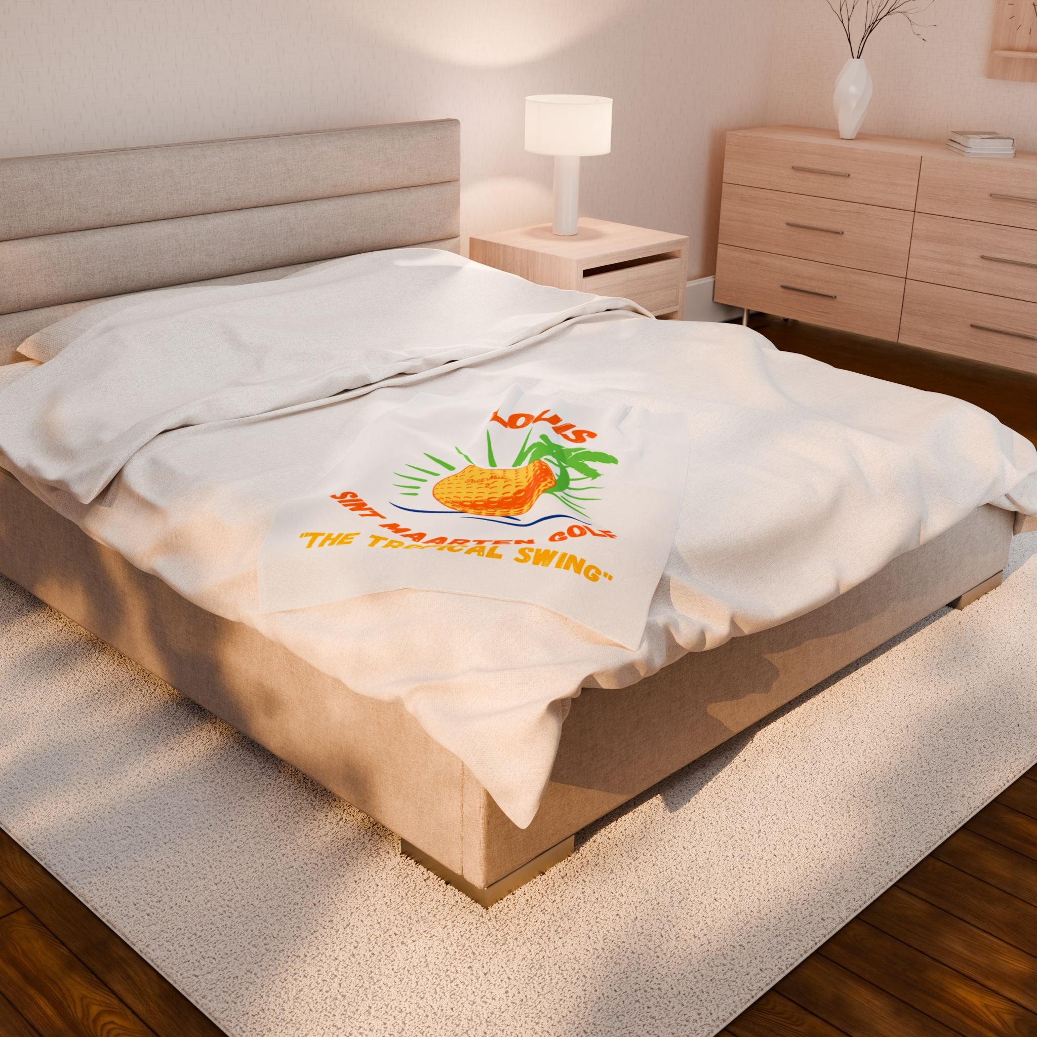 Island-themed tropical swing blanket gift for golfers