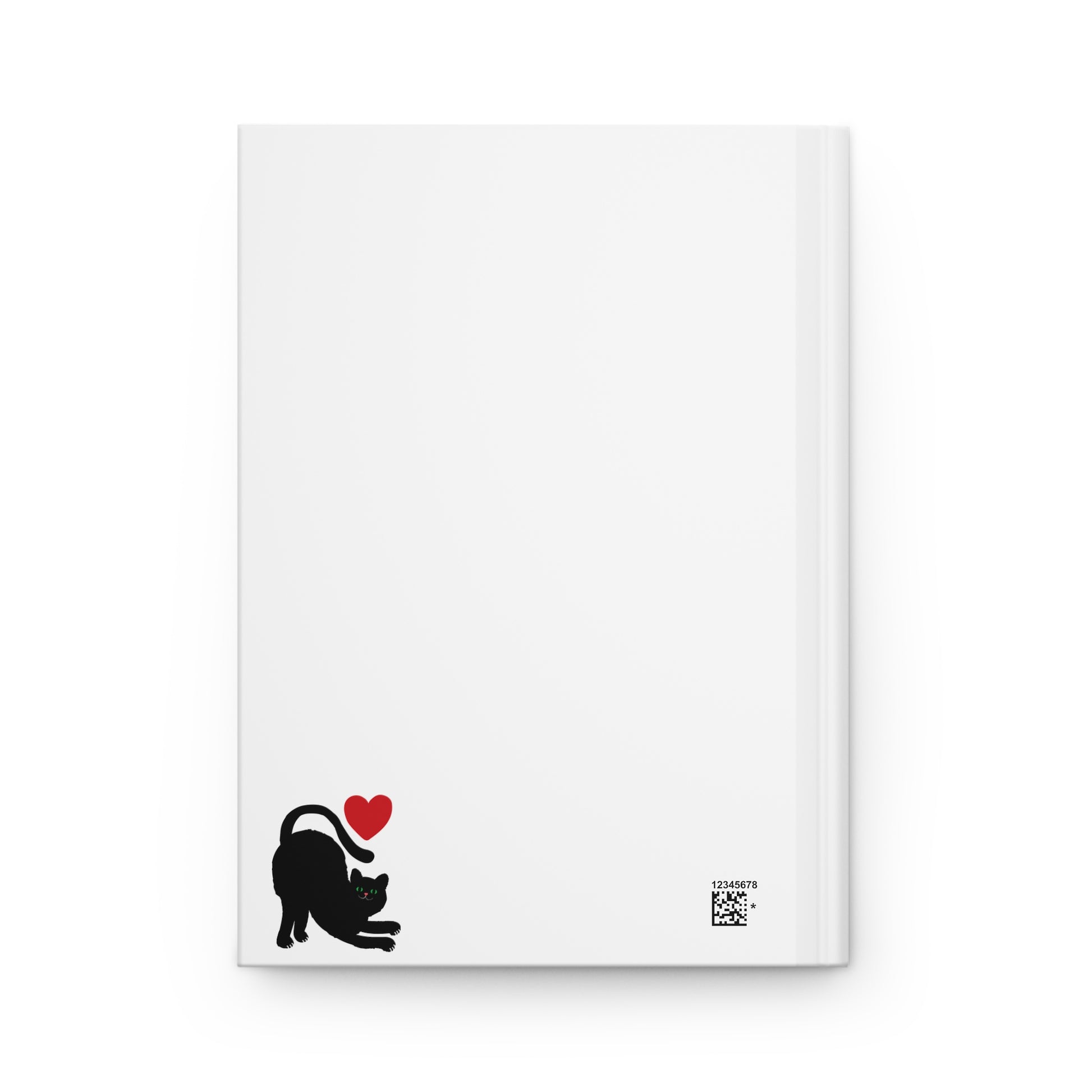 Journal with the white back and black cat