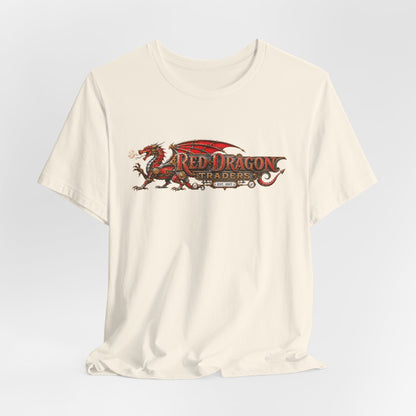 Red Dragon Traders Logo T-Shirt — Vintage Fantasy Dragon Graphic Tee