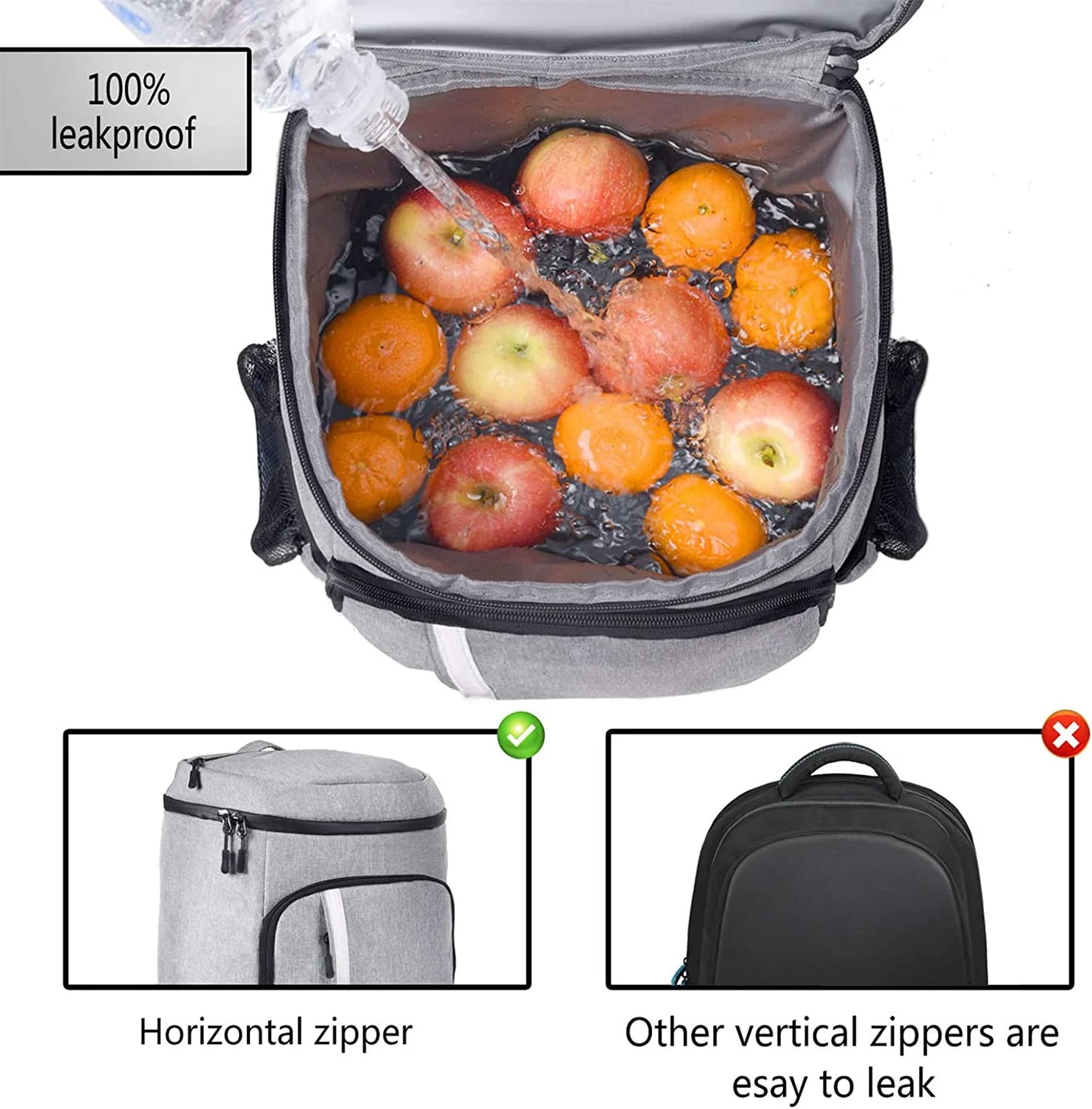 Insulated Waterproof Backpack Cooler Bag - Lightweight and Leakproof Soft Cooler