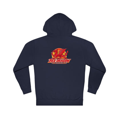 Red Dragon Logo Hoodie — Retro Flame Mythic Crewneck