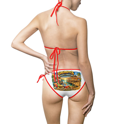 "GRUMPYS DIVE SHACK" Tropical Beach Bikini Swimsuit.