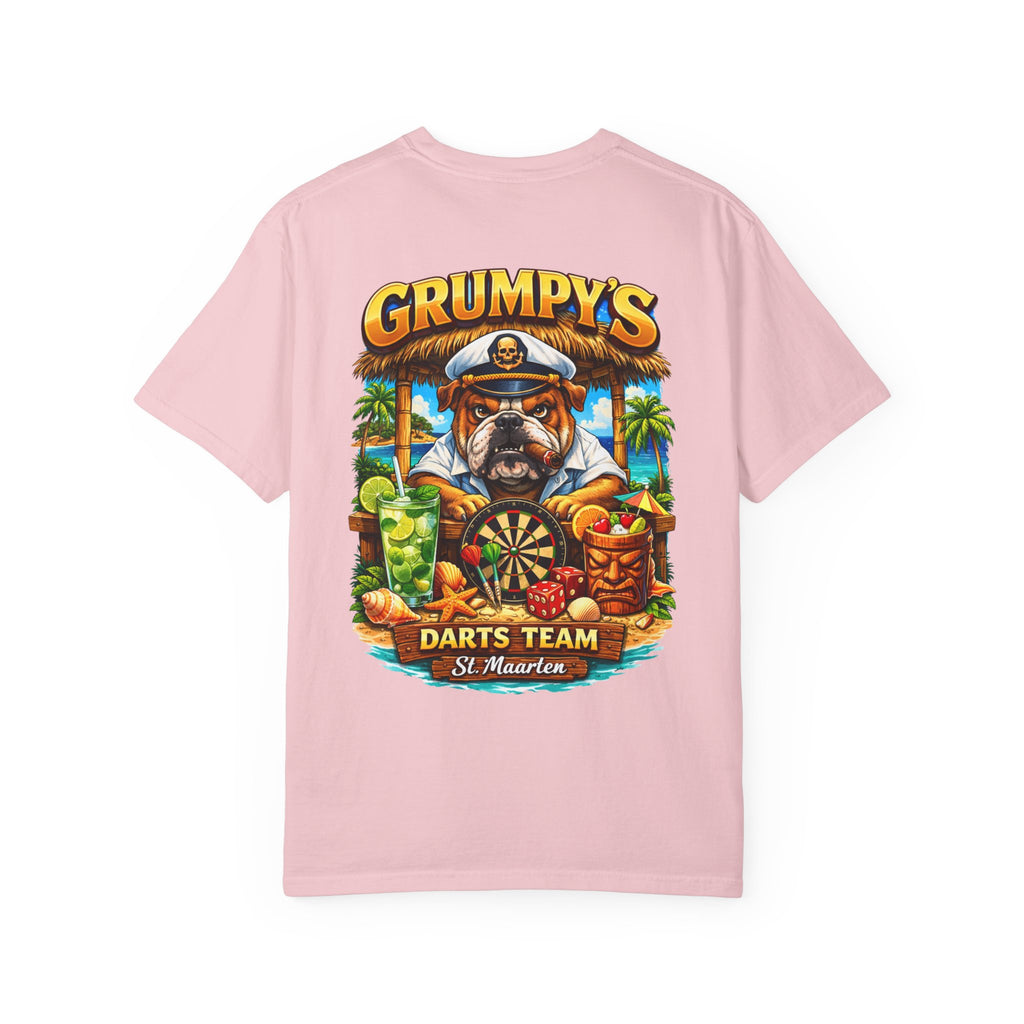 Chambray Grumpy's Darts Team T-Shirt – Tropical Bulldog Tee, t-shirt product image 25, size XL.