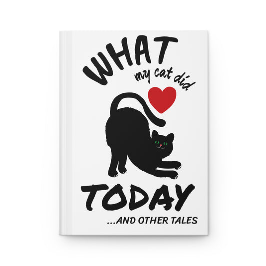 Cat Journal with a black cat illustration and text on a white background