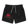 Black shorts with Red Dragon Traders logo on a white background