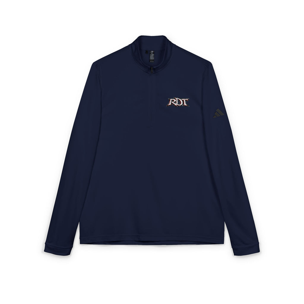 Embroidered Quarter-Zip Pullover — White Performance Adidas Style