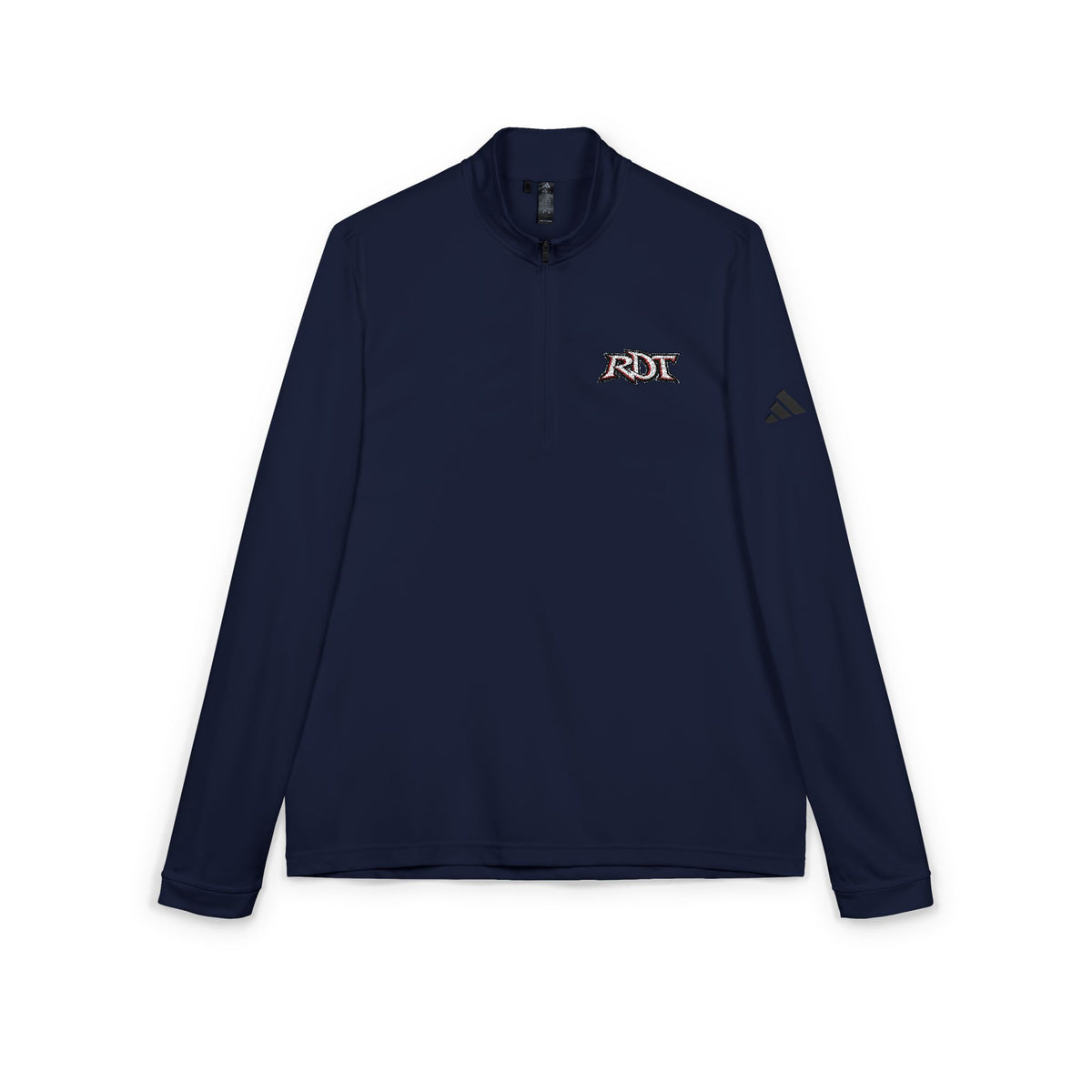Embroidered Quarter-Zip Pullover — White Performance Adidas Style