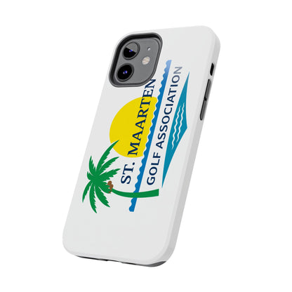 St. Maarten Golf Association Tough Phone Case — Tropical Palm & Sunset Protective Cover