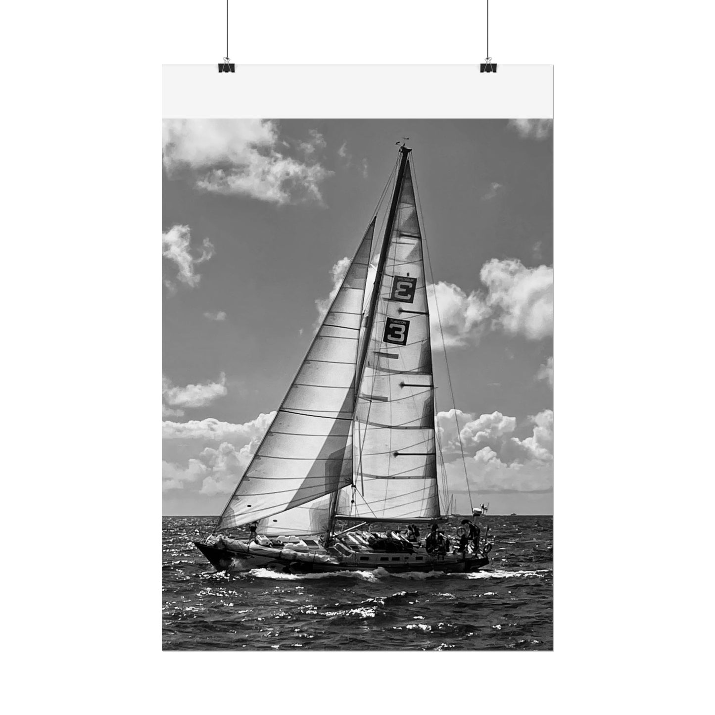 Print Poster Rholio Du a Gwyn Morwrol, Regatta Heineken.