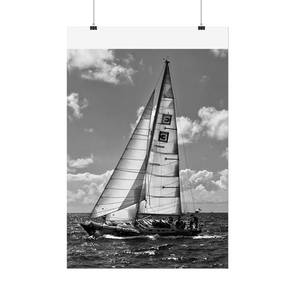 Print Poster Rholio Du a Gwyn Morwrol, Regatta Heineken.