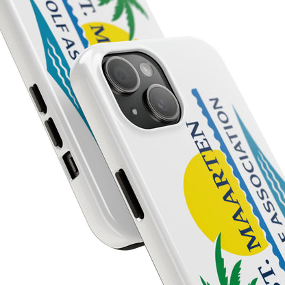 St. Maarten Golf Association Tough Phone Case — Tropical Palm & Sunset Protective Cover