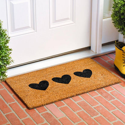 Trio Hearts Doormat, 24" X 48"