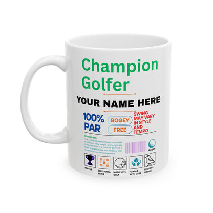 Mwg Personol Golffiwr Pencampwr - Anrheg Berffaith i Gariadon Golff