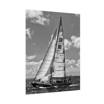 Print Poster Rholio Du a Gwyn Morwrol, Regatta Heineken.