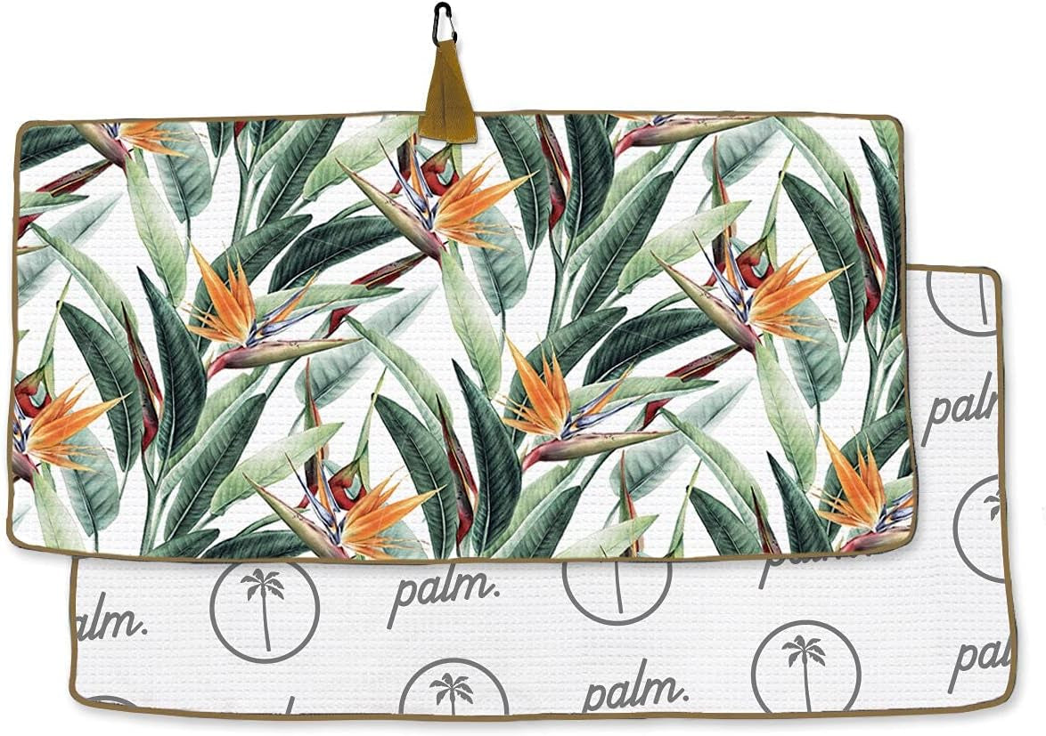 Golf Microfiber Golf Towel with Carabiner Clip | 14 X 36 Inches| Premium Quality | Waffle Pattern