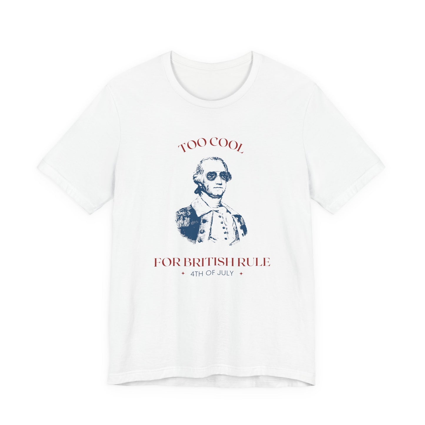 White t-shirt with a graphic of a historical figure and text on a white background