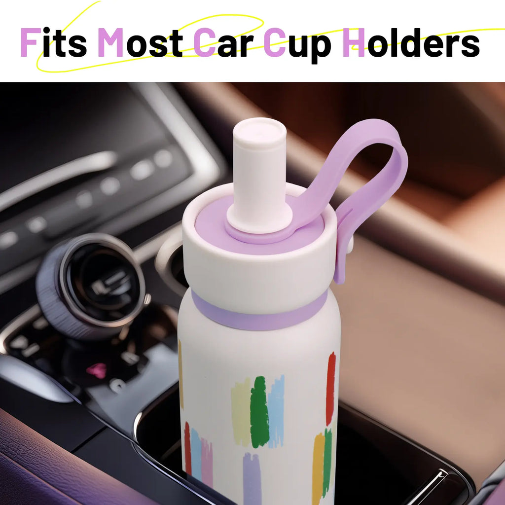 Augshark 24 oz Insulated Water Bottle - Durable 316 Stainless Steel, Leak-Proof with Handle & Flip Straw