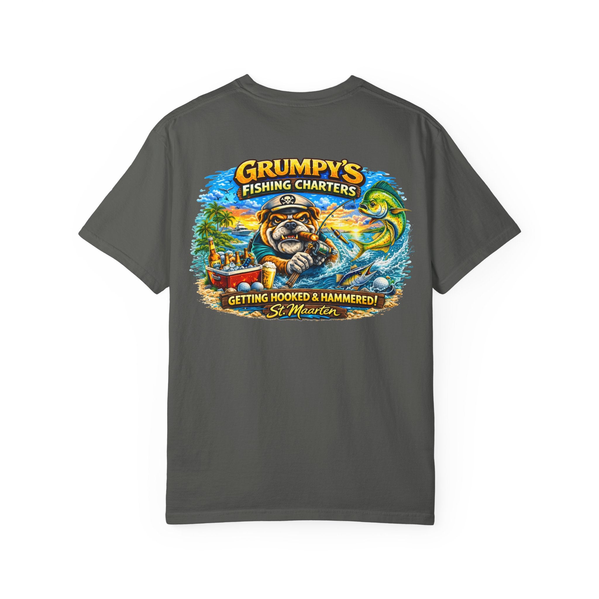Grumpy's Fishing Charters Tee – "Hooked & Hammered"