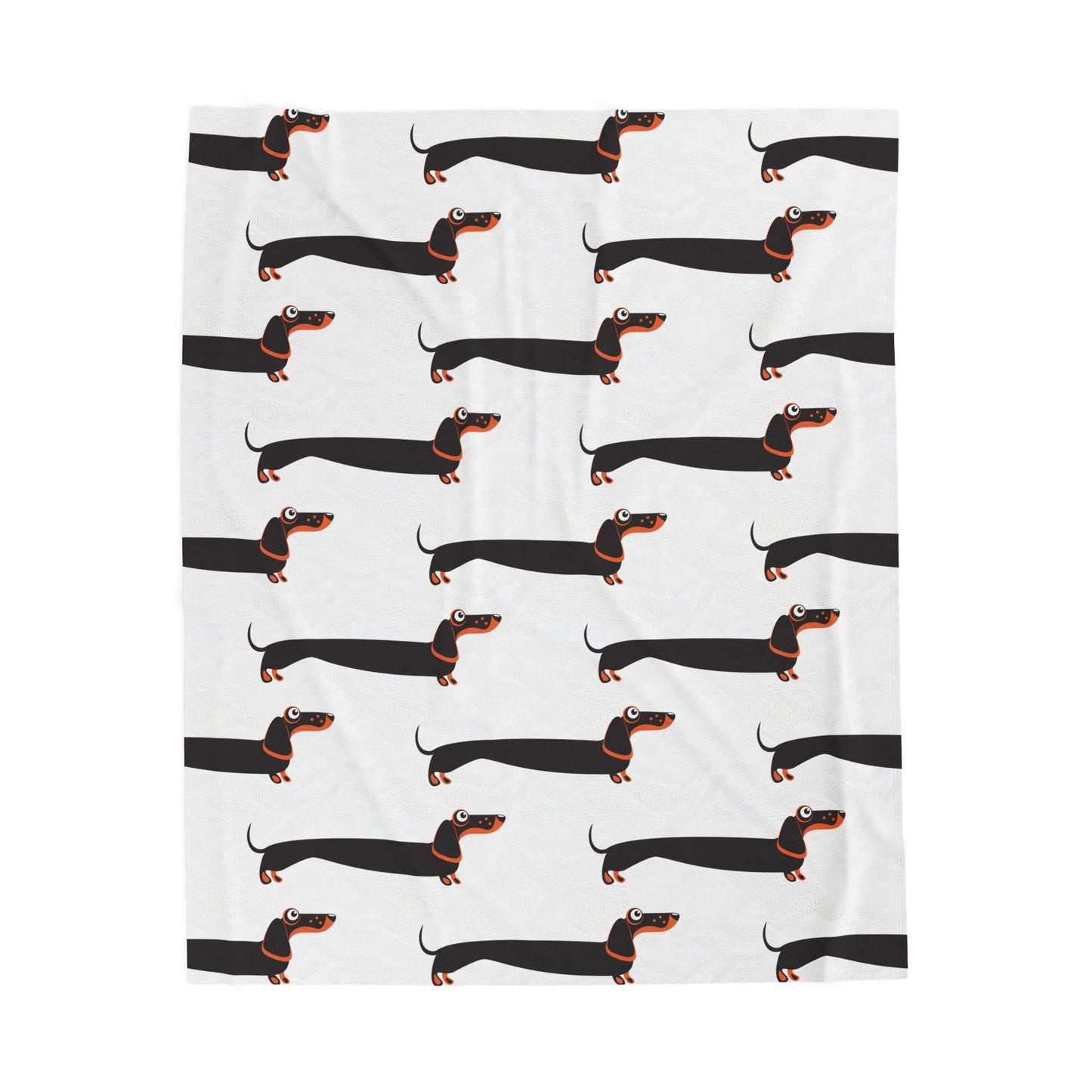 Dachshund blanket on white background