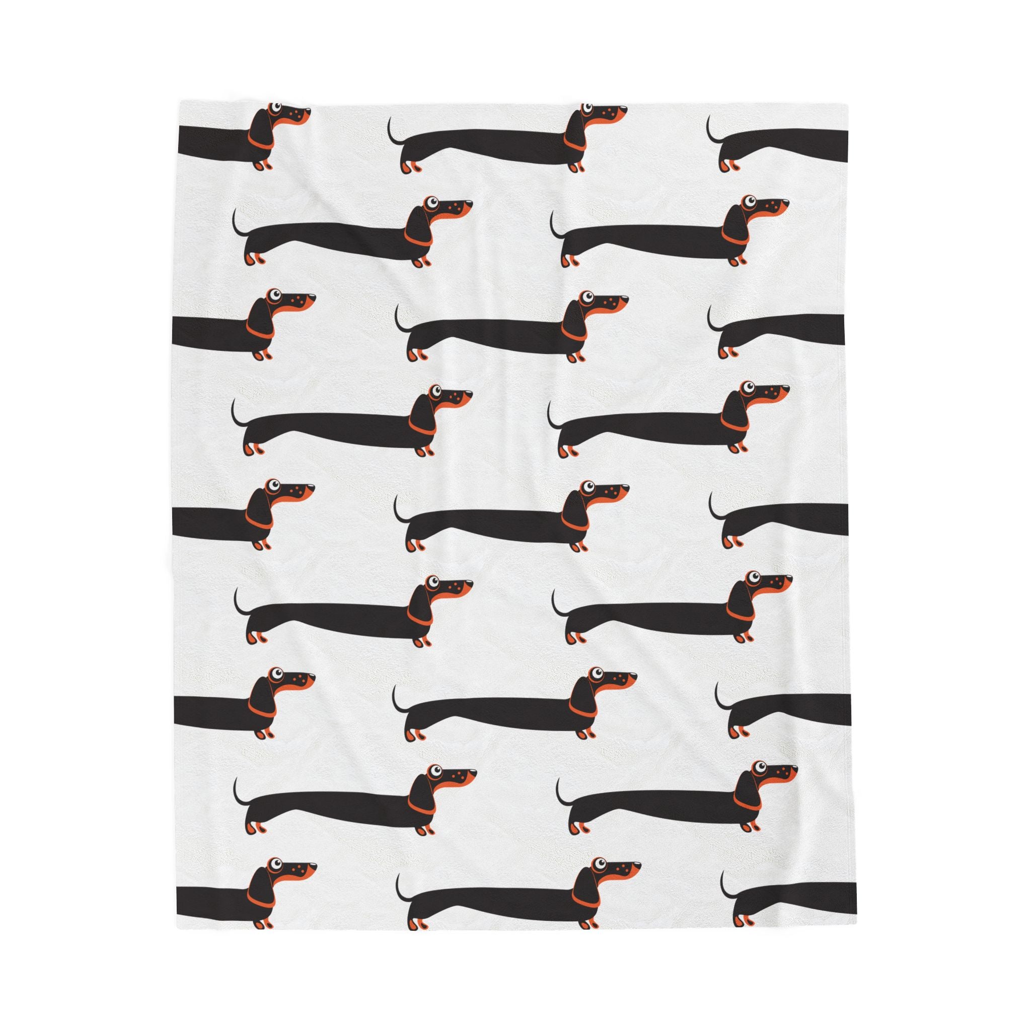 Dachshund blanket on white background