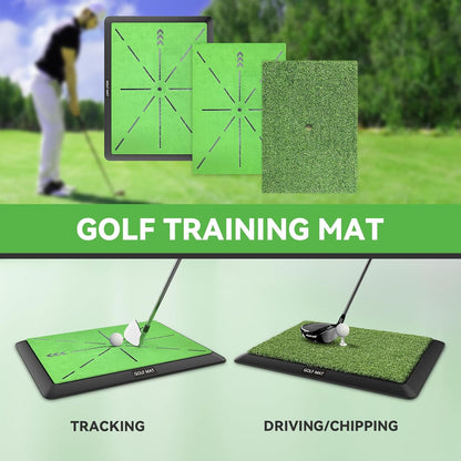 Golf Hitting Mat, Golf Practice Mat Outdoor Indoor for Training Chipping Show Swing Path, Golf Impact Turf Mat with Rubber Backing,Golf Accessories for Men,Gifts for Men/Dad/Husband