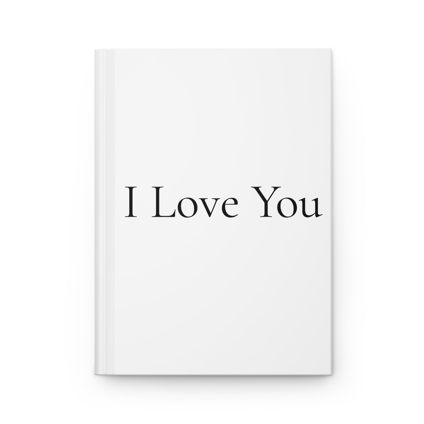 Journal with 'I Love You' text on a white background