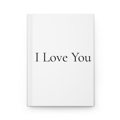 Journal with 'I Love You' text on a white background