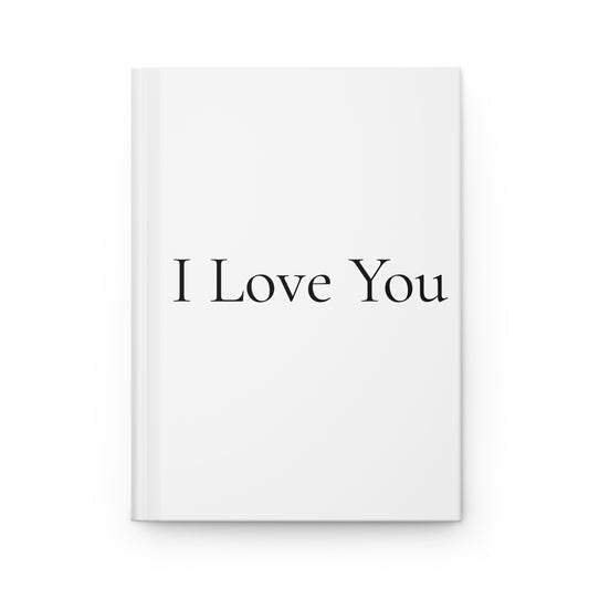 Journal with 'I Love You' text on a white background