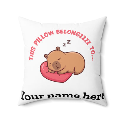 Personalized Bear Pillow — "This Pillow Belongzzz To" Custom Name Throw Pillow