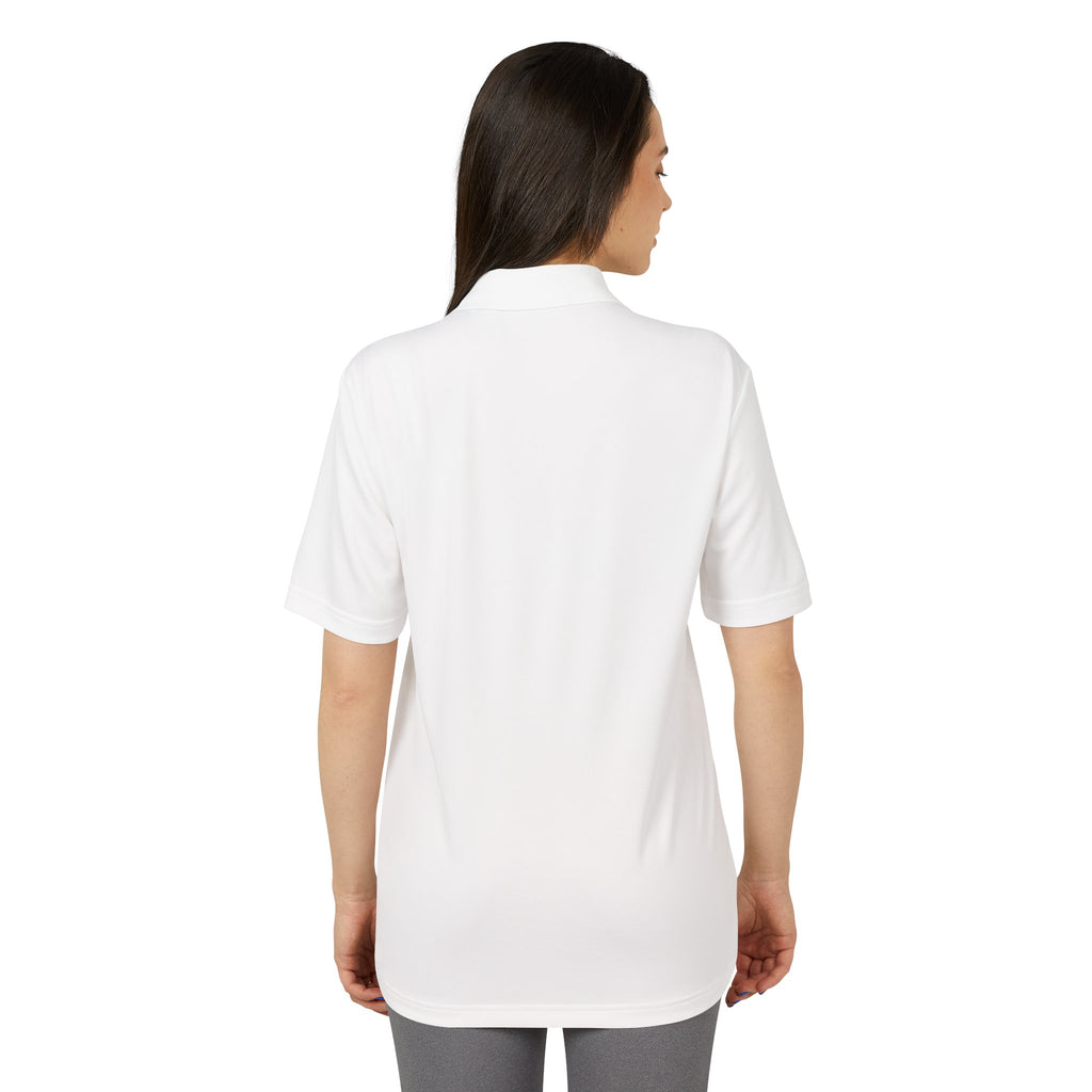 R&T Monogram Performance Polo — White Athletic Golf Shirt