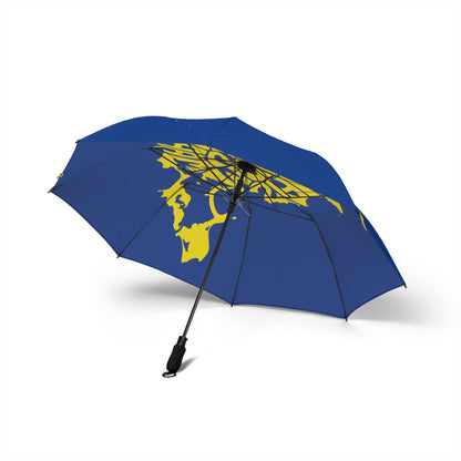 Blue umbrella with Sint Maarten word map 