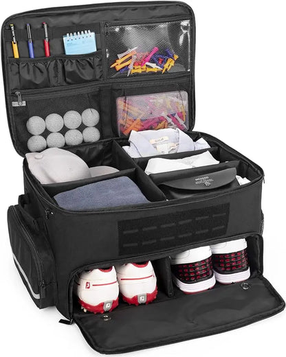 Ultimate Golf Trunk Organizer - Waterproof Storage with Ventilated Shoe Compartment for Golf Gear