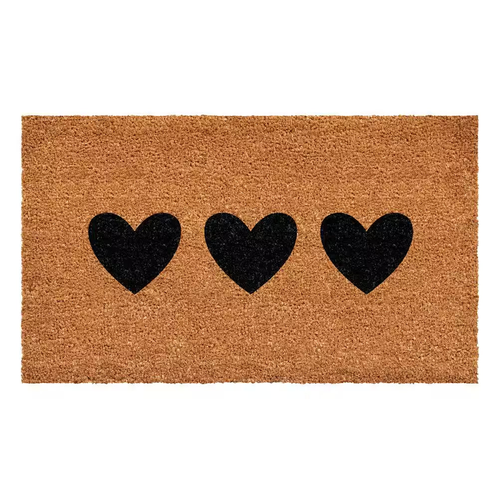 Trio Hearts Doormat, 24" X 48"