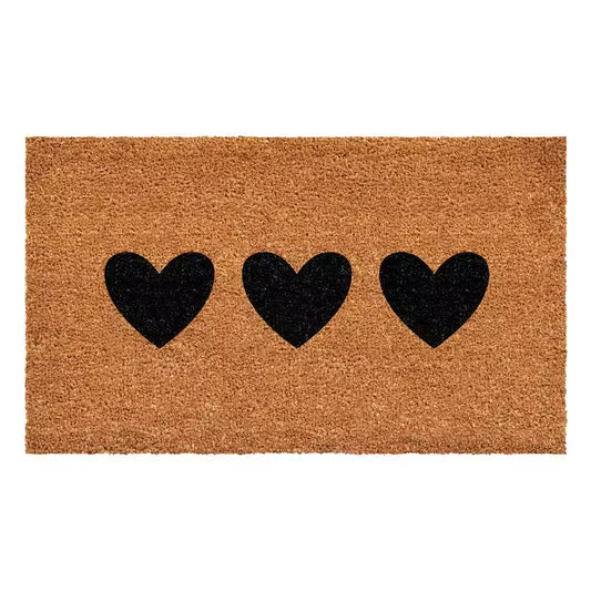 Trio Hearts Doormat, 24" X 48"