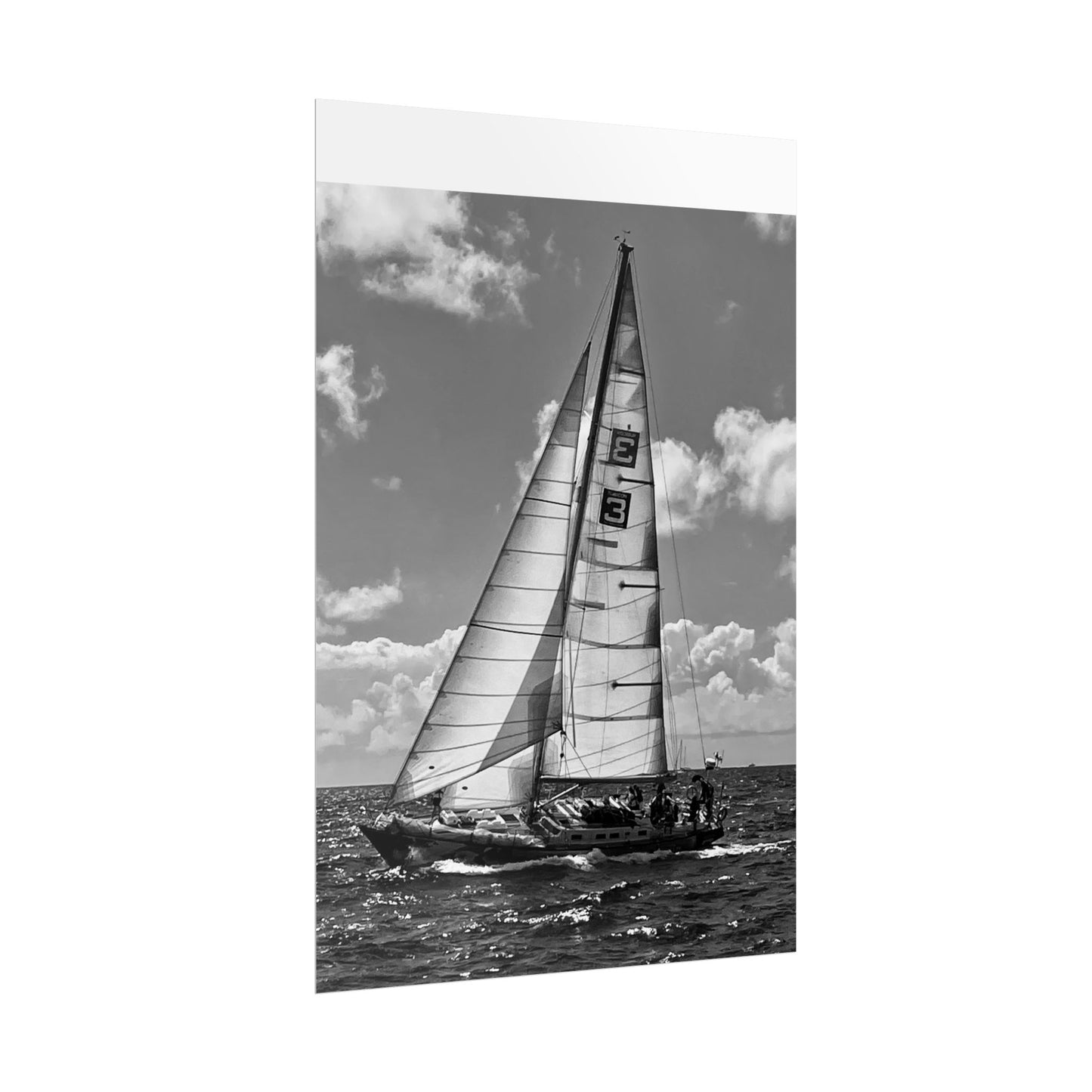 Print Poster Rholio Du a Gwyn Morwrol, Regatta Heineken.