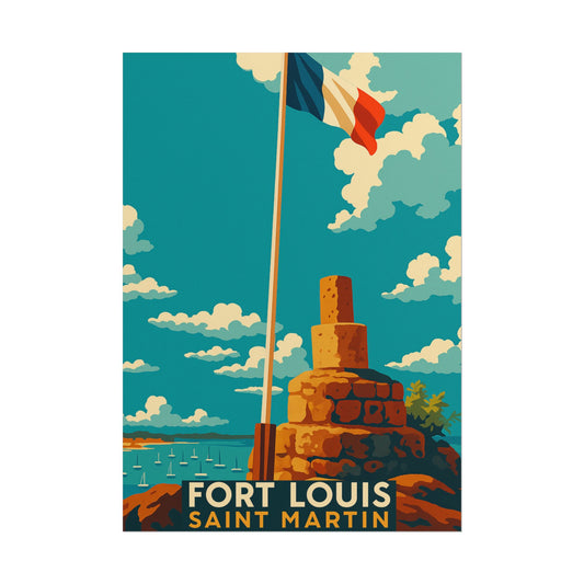 Vintage-style poster of Fort Louis, Saint Martin