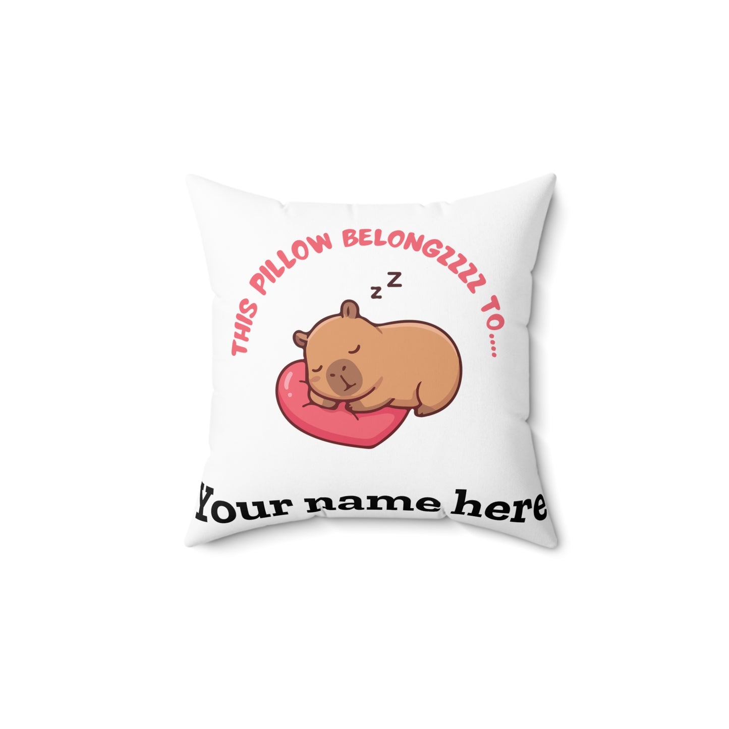 Personalized Bear Pillow — "This Pillow Belongzzz To" Custom Name Throw Pillow