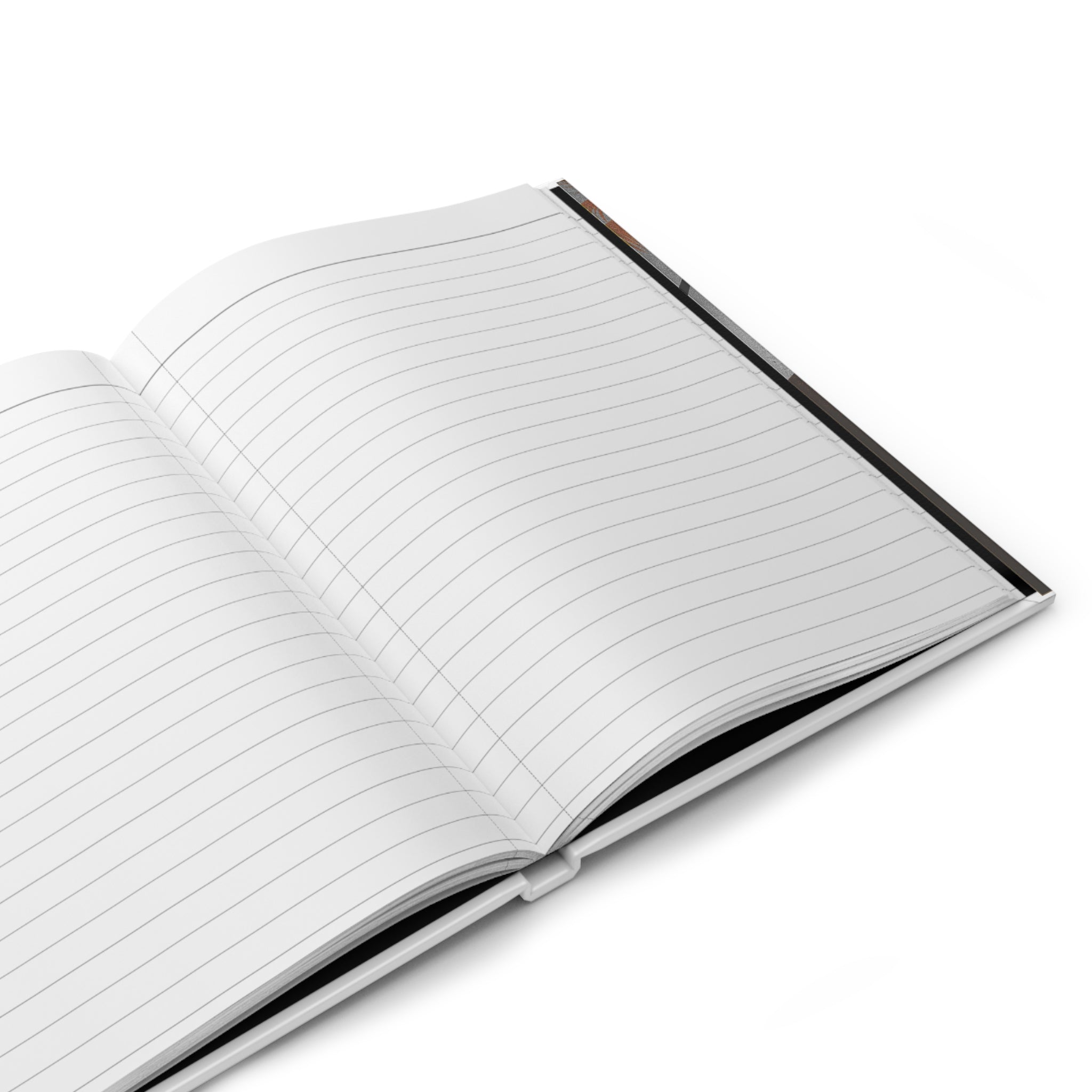 Open journal showing blank lined pages