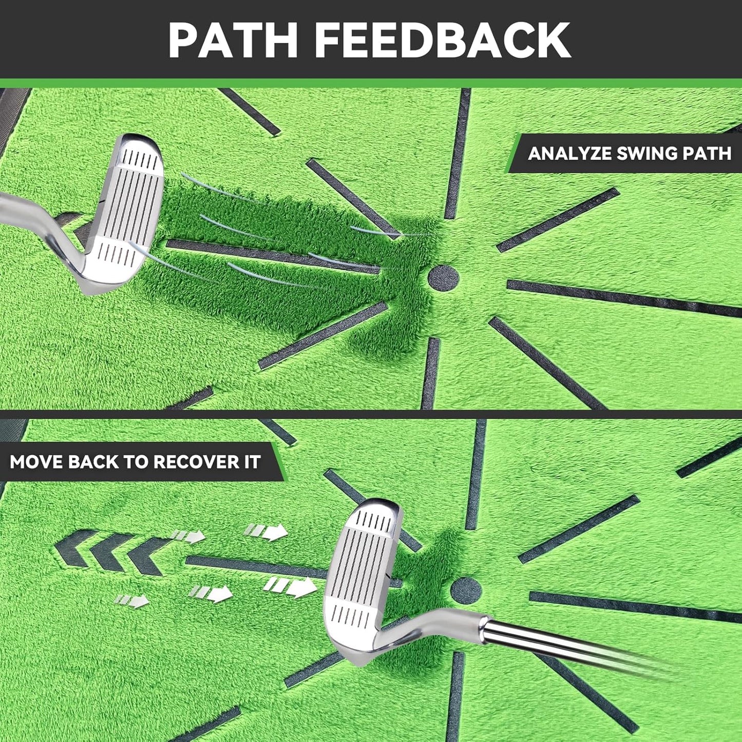 Golf Hitting Mat, Golf Practice Mat Outdoor Indoor for Training Chipping Show Swing Path, Golf Impact Turf Mat with Rubber Backing,Golf Accessories for Men,Gifts for Men/Dad/Husband