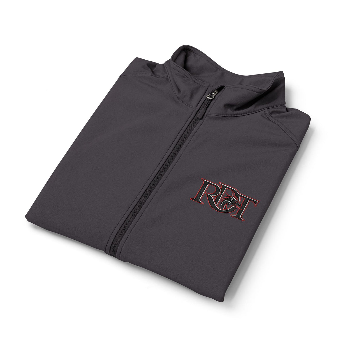 Men's Black Soft Shell Vest with Red Camo 'B&T' Chest Logo